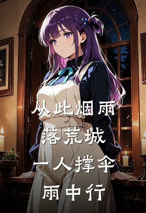 从此烟雨落荒城,一人撑伞雨中行